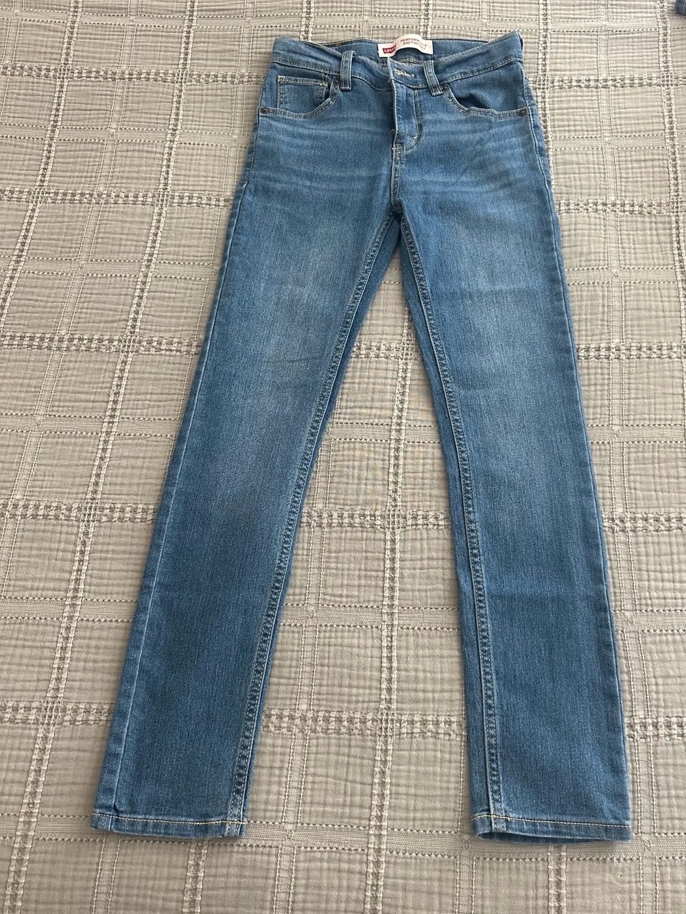 Kids Levi's Performance 514 Straight Light Blue Denim Jeans- 12 REGULAR-Stretch